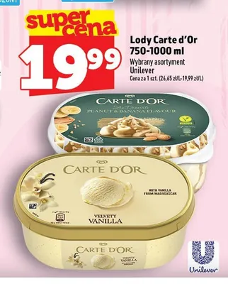 Lody Velvety Vanilla Carte d'Or promocja w TOPAZ