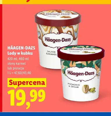 Lody w kubku Häagen-Dazs Słony karmel promocja w Lidl