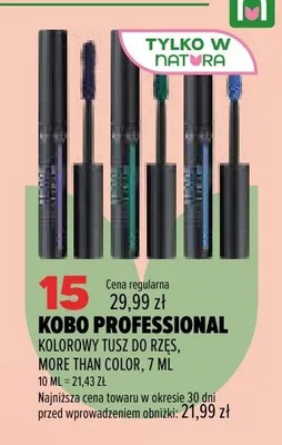Kolorowy tusz do rzęs Kobo Professional More Than Color promocja w Drogerie Natura