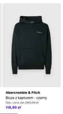 Bluza z kapturem Abercrombie & Fitch czarny promocja w Lounge by Zalando