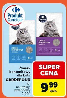 Żwirek bentonitowy dla kota neutralny, lawendowy promocja w Carrefour Market