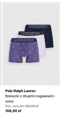 Bokserki z długimi nogawkami Polo Ralph Lauren 3-pak szary promocja w Lounge by Zalando