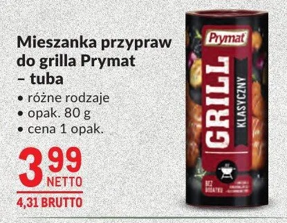 Mieszanka przypraw do grilla Prymat - tuba promocja w Makro