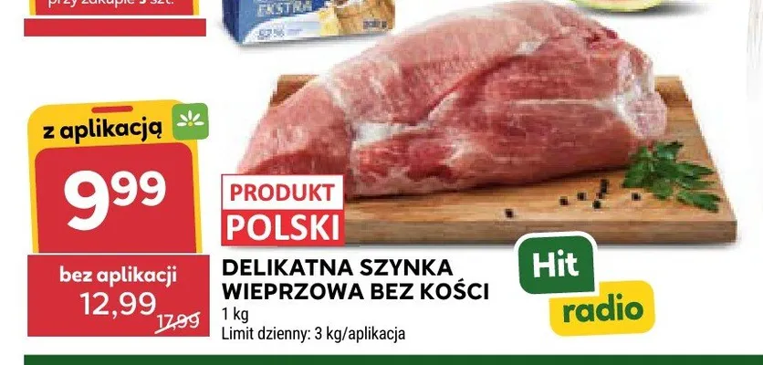 Delikatna szynka wieprzowa bez kości promocja w Stokrotka