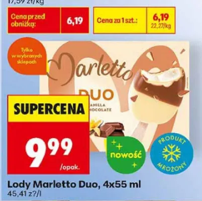 Lody Marletto Duo 4-pak 55ml promocja w Biedronka