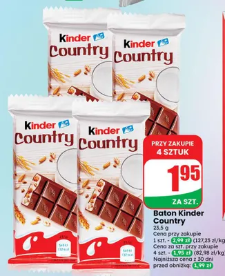 Baton Kinder Country promocja w Dino