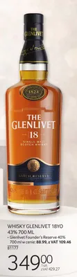 Whisky Glenlivet 18YO 43% 700 ML promocja w Selgros