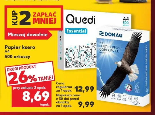 Papier ksero A4 500 arkuszy Donau promocja w Kaufland