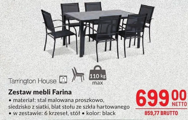 Zestaw mebli ogrodowych Farina promocja w Makro