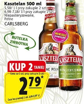Piwo Kasztelan 500 ml Niepasteryzowane, Pełne promocja w Prim Market