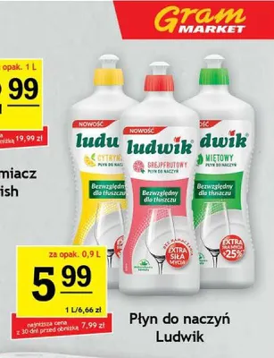 Płyn do naczyń Ludwik Cytrynowy promocja w Gram Market