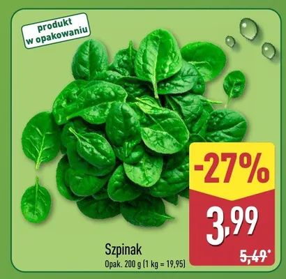 Szpinak promocja w Aldi