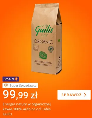 Kawa organiczna Cafés Guilis 100% arabica promocja w Allegro
