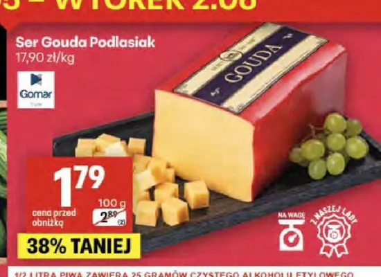 Ser Gouda Podlasiak promocja w Delikatesy Centrum