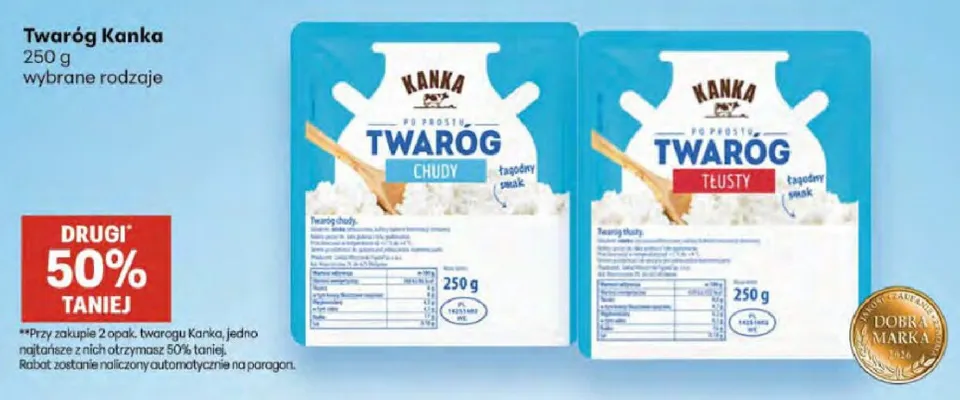 Twaróg tłusty Kanka promocja w Delikatesy Centrum