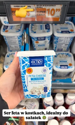 Ser feta w kostkach Ektos promocja w Biedronka