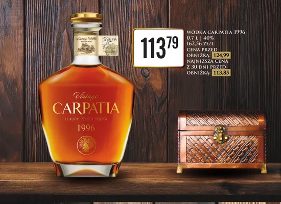 Wódka Carpatia 1996 promocja w Dino