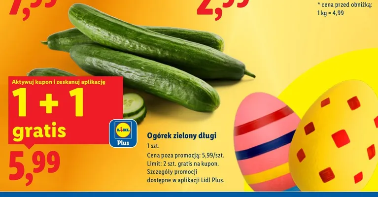 Ogórek zielony długi Lidl promocja w Lidl
