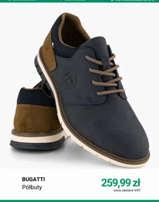 Półbuty Bugatti promocja w Deichmann