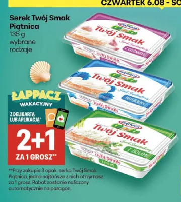 Serek Twój Smak Piątnica z czosnkiem promocja w Delikatesy Centrum