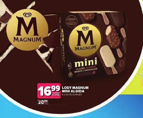 Lody Magnum Mini Classic Almond White Chocolate Algida 6-pak promocja w Stokrotka