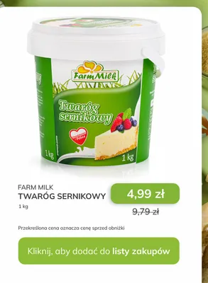 Twaróg sernikowy promocja w Stokrotka