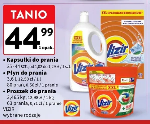 Proszek do prania Vizir Alpine Fresh promocja w Intermarche