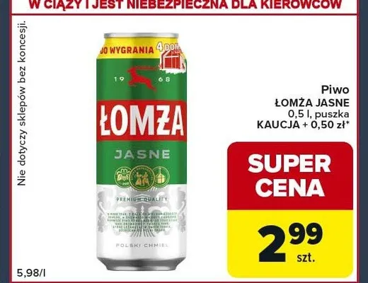 Piwo Łomża Jasne 0,5l promocja w Globi