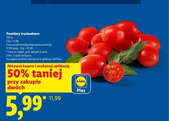 Pomidory truskawkowe promocja w Lidl
