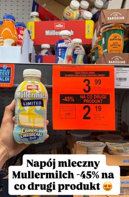Napój mleczny Mullermilch promocja w Aldi