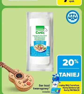 Ser kozi twarogowy rolada Capra promocja w Carrefour