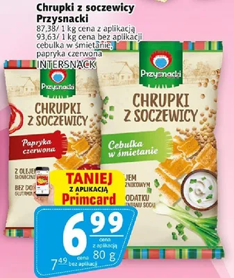 Chrupki z soczewicy papryka czerwona Przysnacki Intersnack promocja w Prim Market