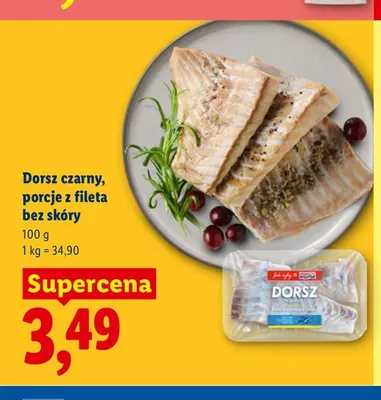 Dorsz czarny porcje z fileta bez skóry promocja w Lidl