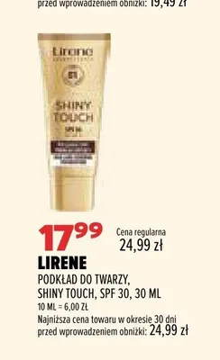 Podkład do twarzy Lirene Shiny Touch SPF 30 promocja w Drogerie Natura