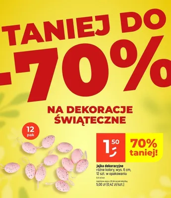 Jajka dekoracyjne różne kolory, wys. 6 cm, 12 szt. w opakowaniu promocja w Dealz