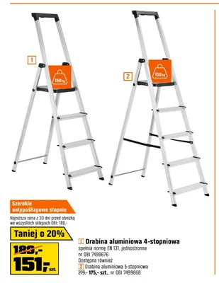 Drabina aluminiowa 5-stopniowa OBI promocja w OBI