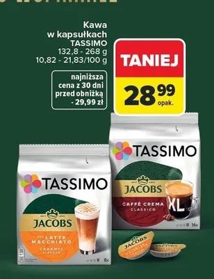 Kawa w kapsułkach Tassimo Jacobs Latte Macchiato Caramel promocja w Carrefour