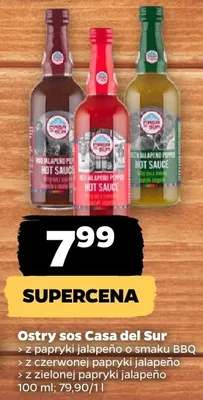 Ostry sos Casa del Sur z papryki jalapeño o smaku BBQ promocja w Netto