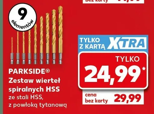 Zestaw wierteł spiralnych HSS Parkside 9 elementów promocja w Kaufland