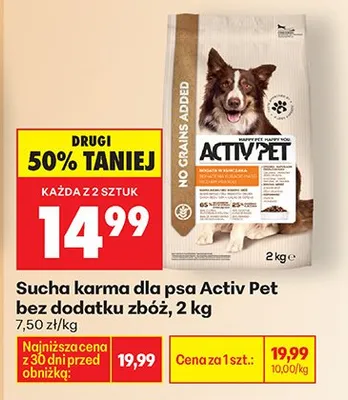 Sucha karma dla psa bez dodatku zbóż promocja w Biedronka