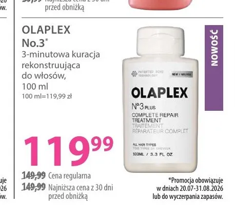 Kuracja do włosów Olaplex No.3 promocja w Hebe