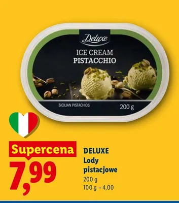 Lody pistacjowe Deluxe promocja w Lidl