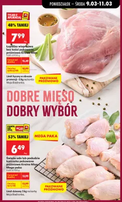 Świeże udo lub podudzie kurczaka pakowane próżniowo Mega paka promocja w Biedronka