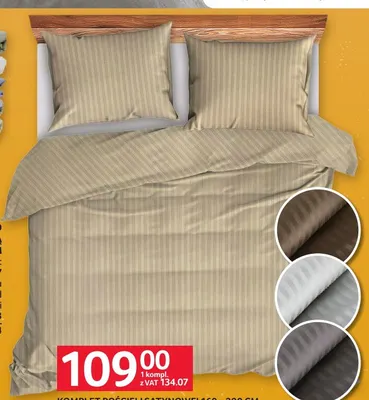 Komplet pościeli satynowej 160x200 cm promocja w Selgros