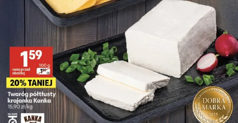 Twaróg półtłusty krajanka promocja w Delikatesy Centrum