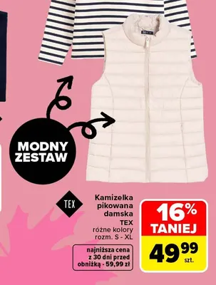 Kamizelka pikowana damska TEX promocja w Carrefour