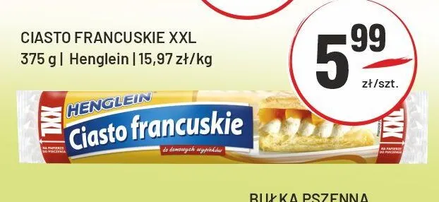 Ciasto francuskie XXL Henglein promocja w Sedal
