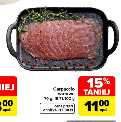 Carpaccio wołowe promocja w Carrefour