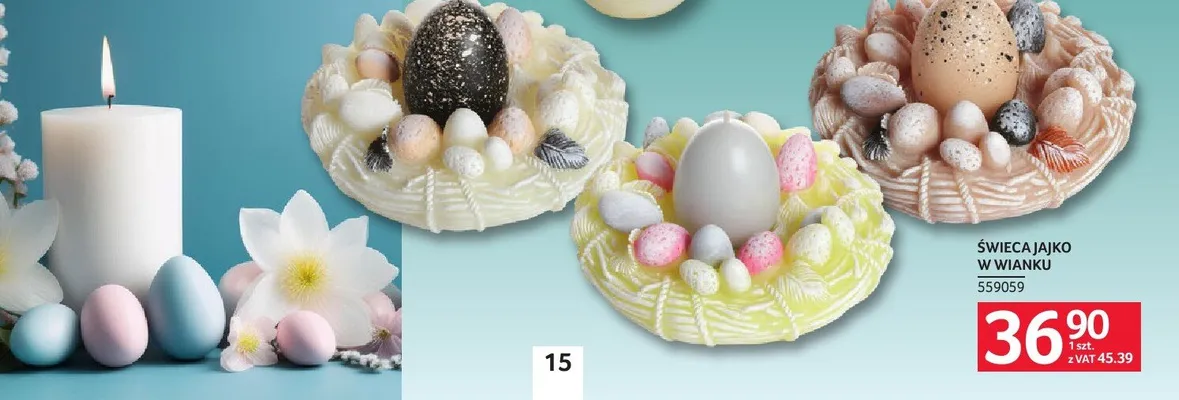 Świeca jajko w wianku promocja w Selgros