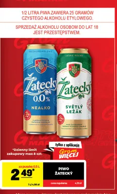 Piwo bezalkoholowe Žatecký Nealko promocja w Gram Market